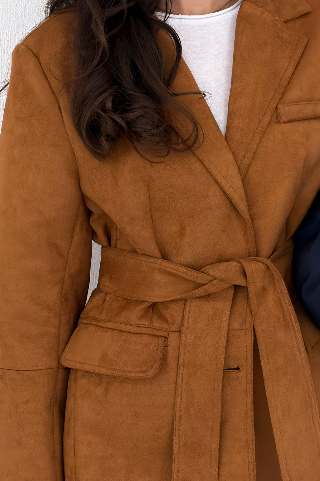 Soft Coat | Suede Belted Coat