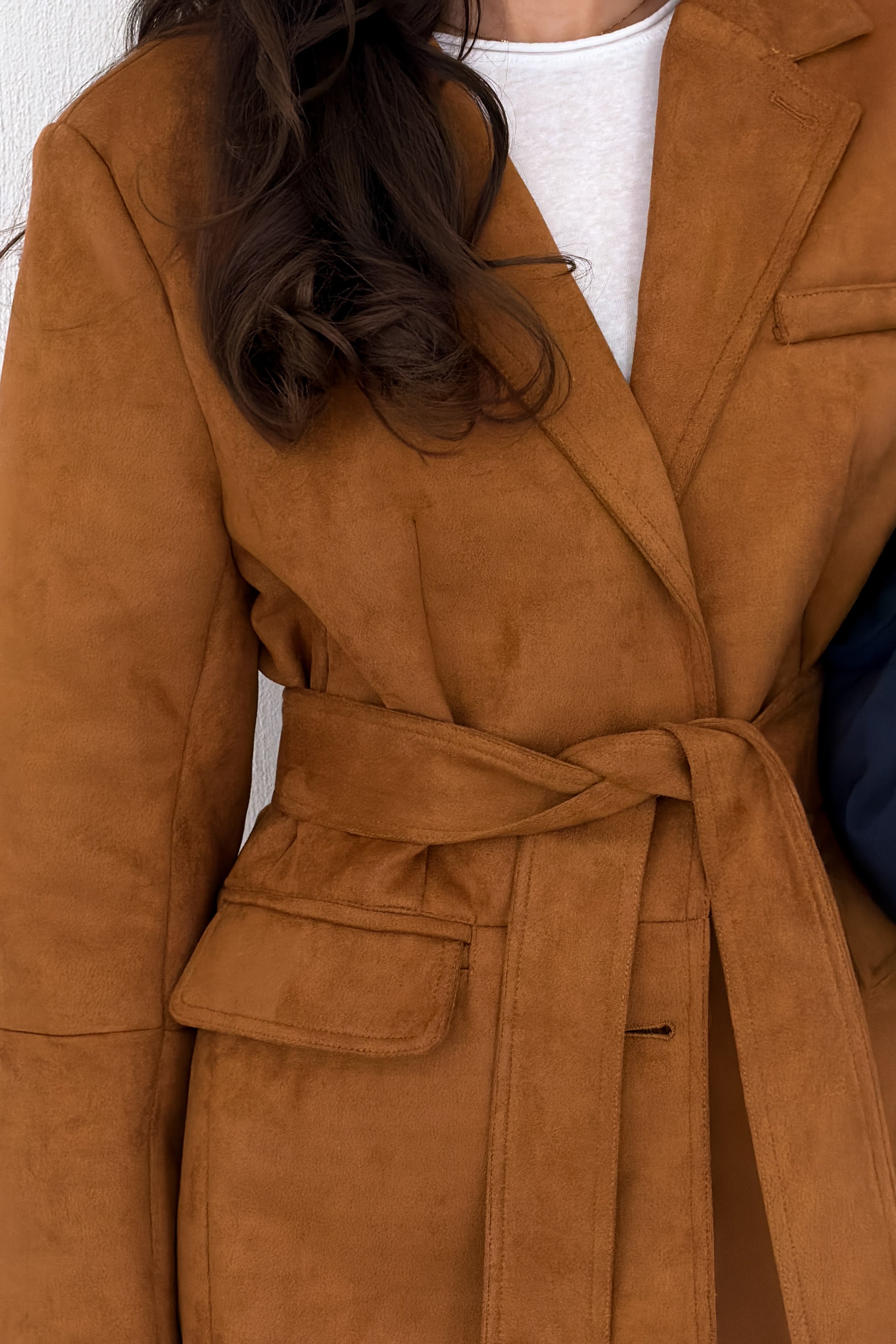 Soft Coat | Suede Belted Coat