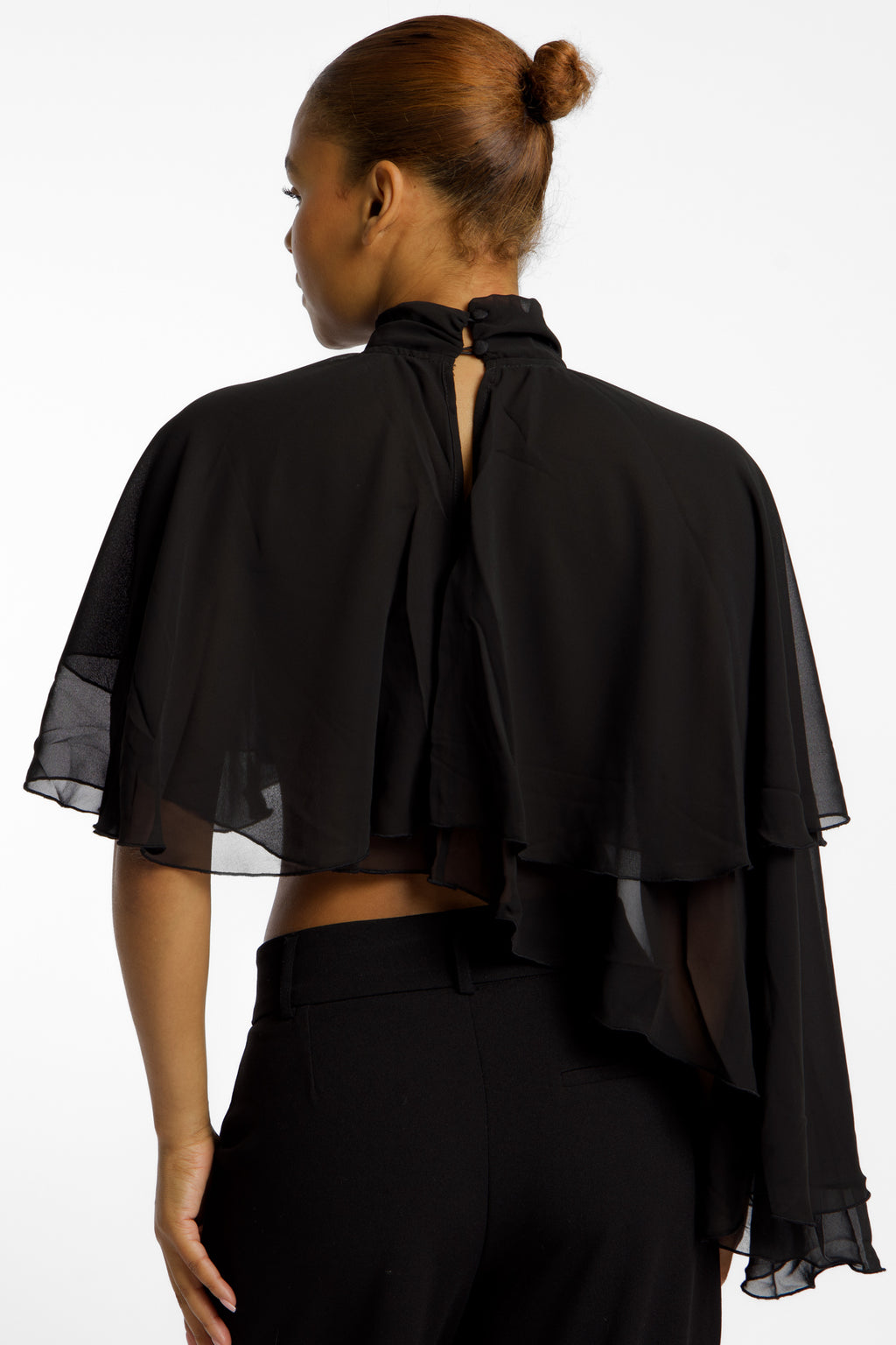 Schleiertop I Schwarzes, transparentes Layering-Top