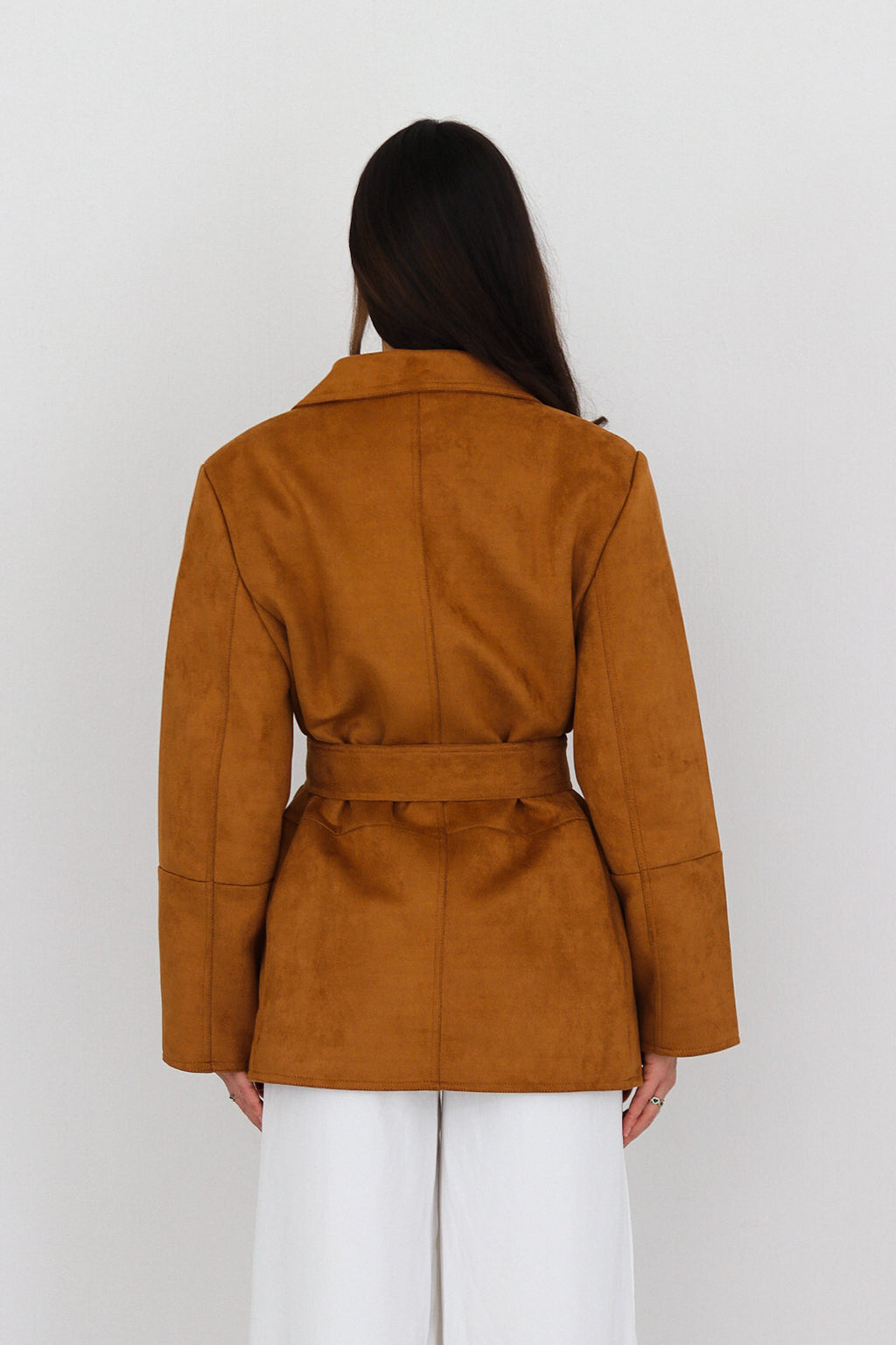 Soft Coat | Suede Belted Coat