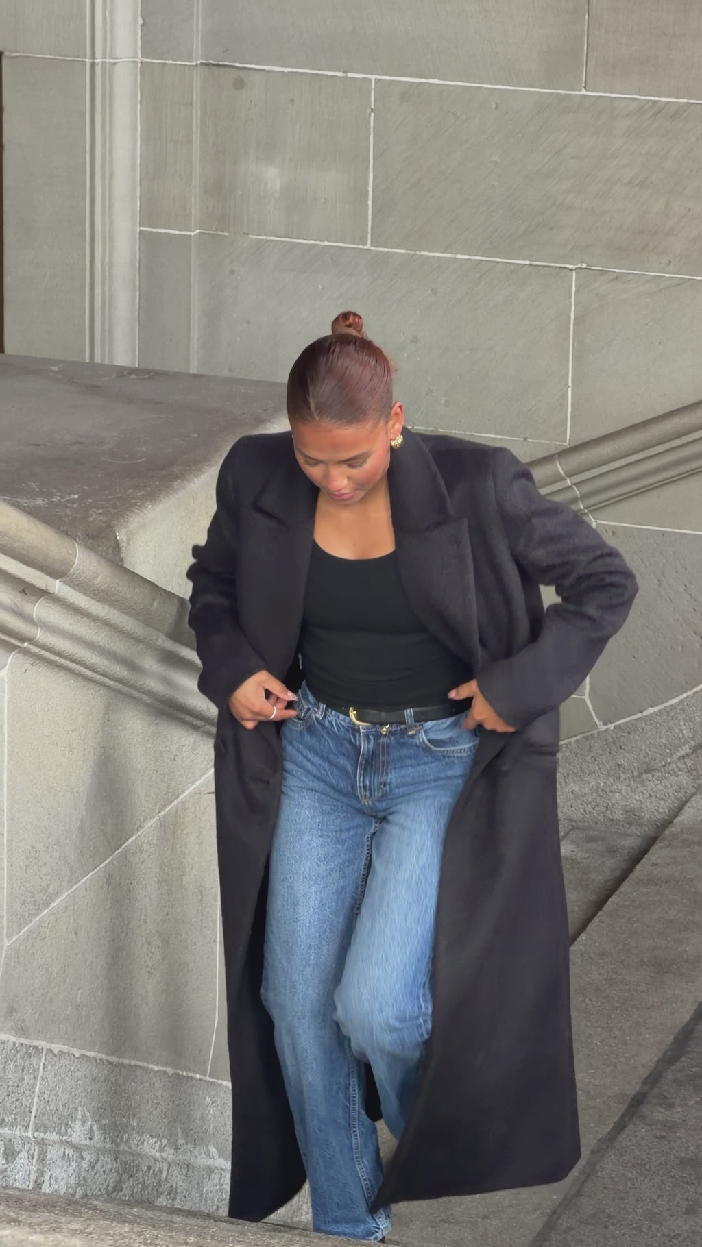 OBSIDIAN COAT I Black Long Tailored Coat